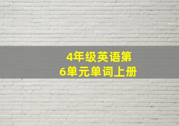 4年级英语第6单元单词上册