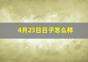 4月23日日子怎么样