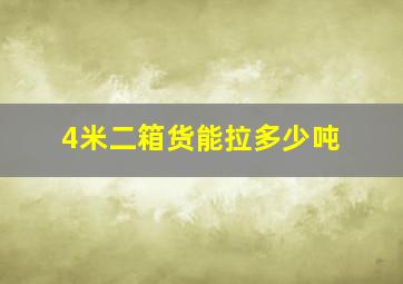 4米二箱货能拉多少吨