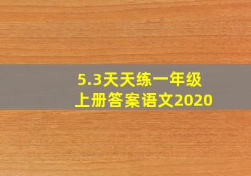 5.3天天练一年级上册答案语文2020