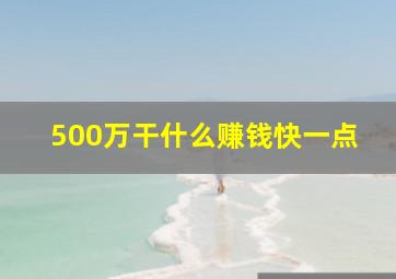 500万干什么赚钱快一点