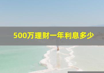 500万理财一年利息多少