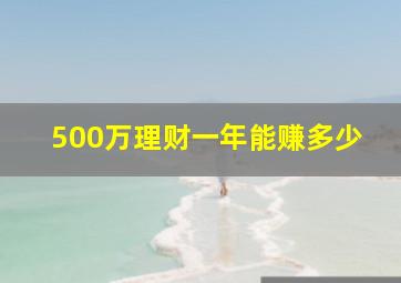 500万理财一年能赚多少