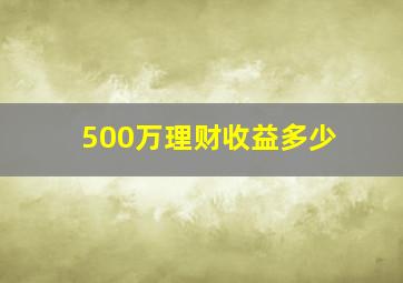 500万理财收益多少