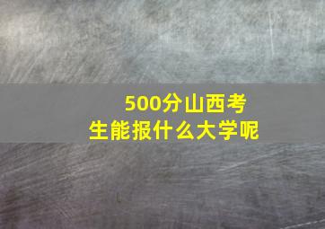 500分山西考生能报什么大学呢