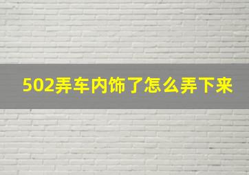 502弄车内饰了怎么弄下来