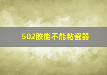 502胶能不能粘瓷器