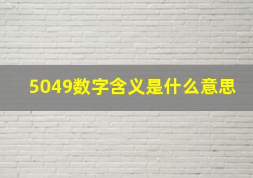 5049数字含义是什么意思