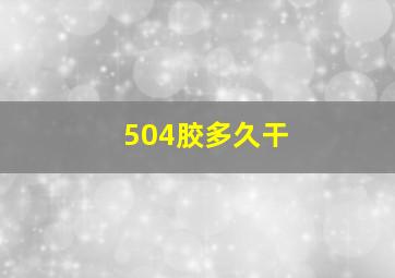 504胶多久干