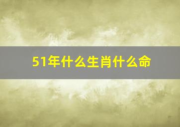 51年什么生肖什么命