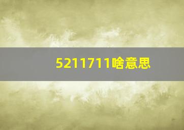 5211711啥意思