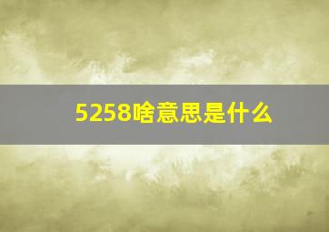 5258啥意思是什么