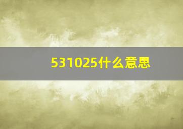 531025什么意思