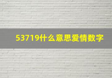 53719什么意思爱情数字