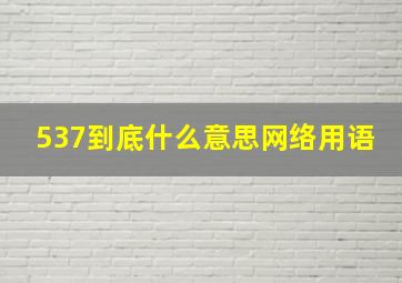 537到底什么意思网络用语