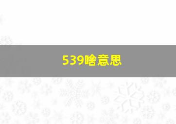 539啥意思