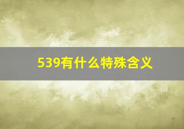 539有什么特殊含义