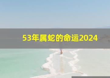 53年属蛇的命运2024