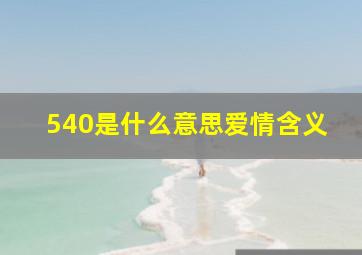 540是什么意思爱情含义