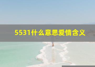 5531什么意思爱情含义