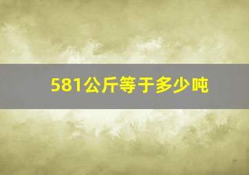 581公斤等于多少吨