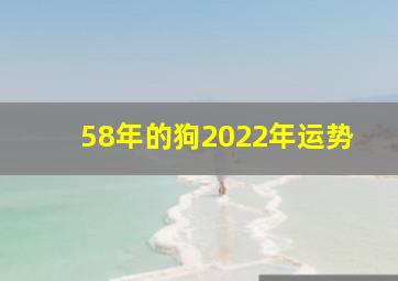 58年的狗2022年运势