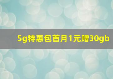 5g特惠包首月1元赠30gb