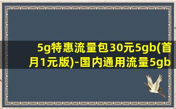 5g特惠流量包30元5gb(首月1元版)-国内通用流量5gb