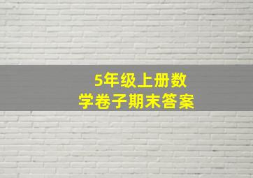 5年级上册数学卷子期末答案