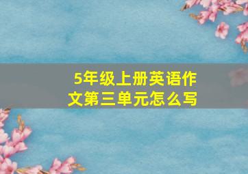 5年级上册英语作文第三单元怎么写