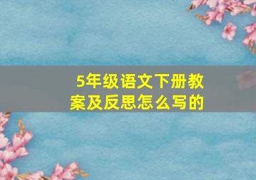 5年级语文下册教案及反思怎么写的