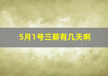 5月1号三薪有几天啊