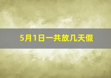 5月1日一共放几天假