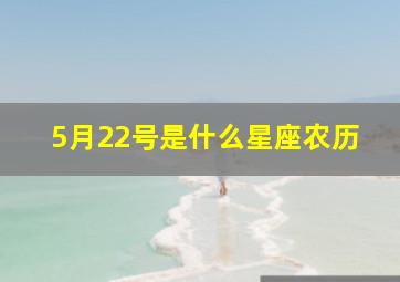 5月22号是什么星座农历