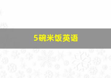 5碗米饭英语