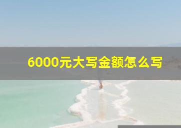 6000元大写金额怎么写