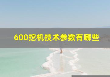 600挖机技术参数有哪些