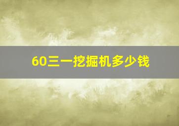 60三一挖掘机多少钱