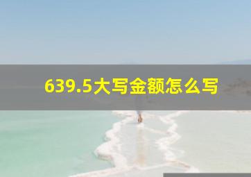 639.5大写金额怎么写