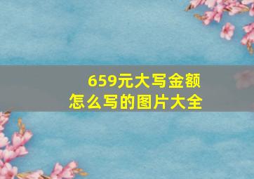 659元大写金额怎么写的图片大全