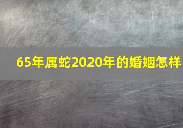 65年属蛇2020年的婚姻怎样