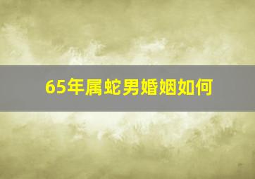 65年属蛇男婚姻如何