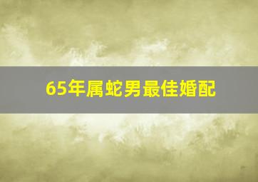 65年属蛇男最佳婚配