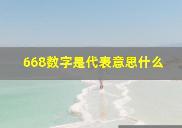 668数字是代表意思什么