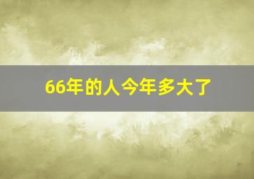 66年的人今年多大了