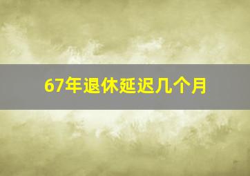 67年退休延迟几个月