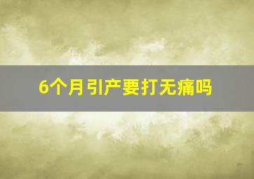 6个月引产要打无痛吗