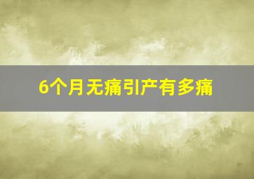 6个月无痛引产有多痛