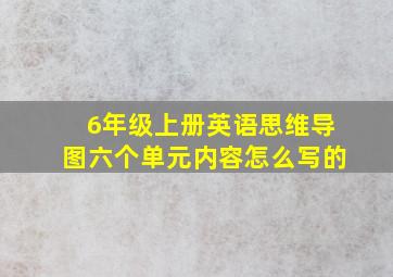 6年级上册英语思维导图六个单元内容怎么写的