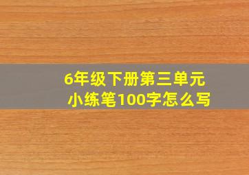 6年级下册第三单元小练笔100字怎么写